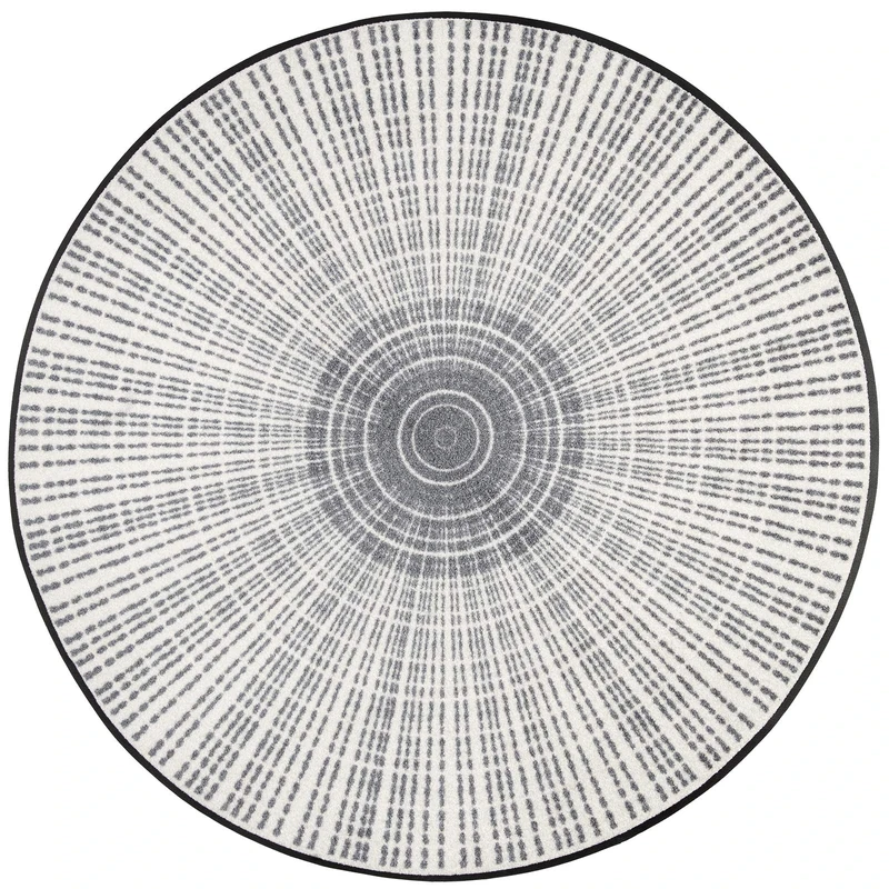 Wash+Dry Doormat, Polyamide Back: Nitrile Rubber, Gray, 115 cm (Rund)