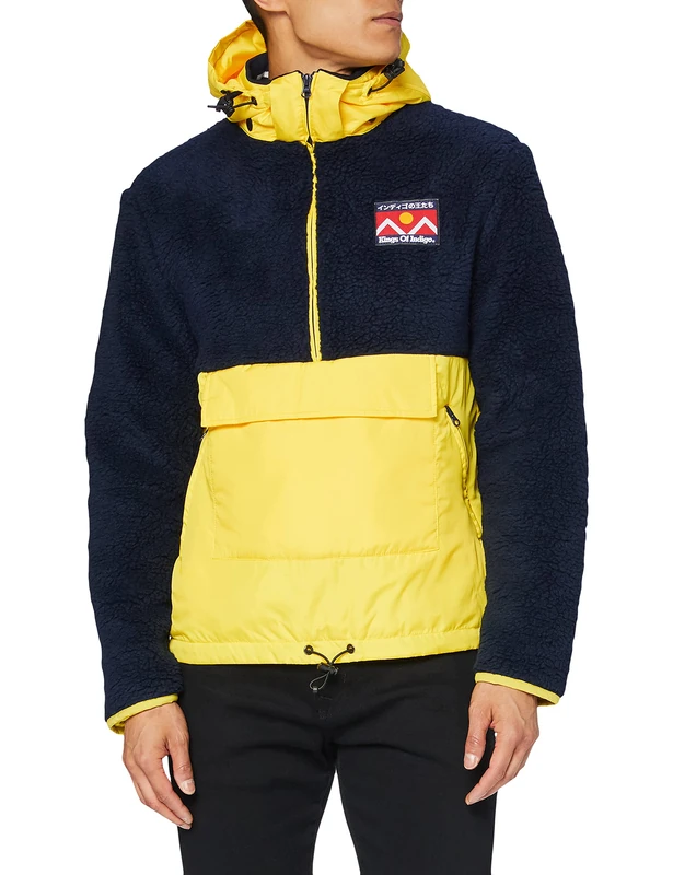 Kings of Indigo Men's Kazan Jacket Not Applicable, Yellow (Yellow Navy Sherpa 7703), Xx-Large