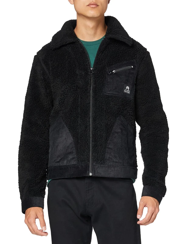 Kings of Indigo Men's Sanjo Jacket, Black (Black Sherpa 6908), Xx-Large