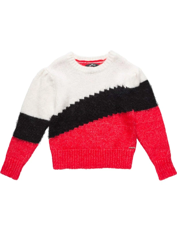 Replay Girl's Sg5317.050.g22650 Jumper, Multicolour (Diagonal Stripe RedWhiteBlk 10), 8A