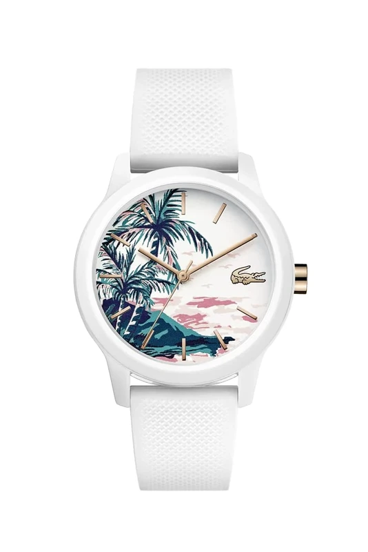 Lacoste Analogue Quartz Watch for Women LACOSTE.12.12 LADIES Collection with White Silicone Bracelet - 2001085