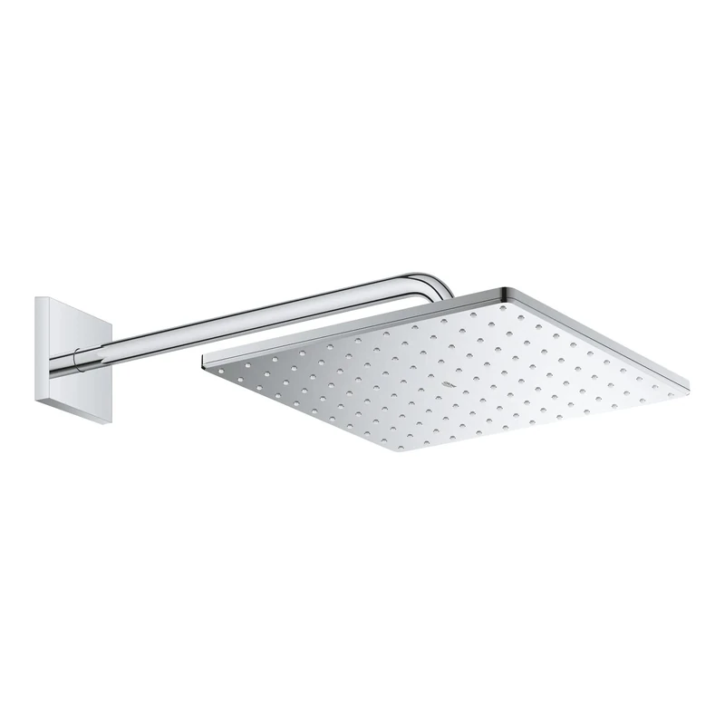 GROHE Rainshower 310 Mono Cube Head Shower Set, 310mm Wall-Mounted Shower Head with 422mm Shower Arm, Chrome Finish, Square Shape 26563000
