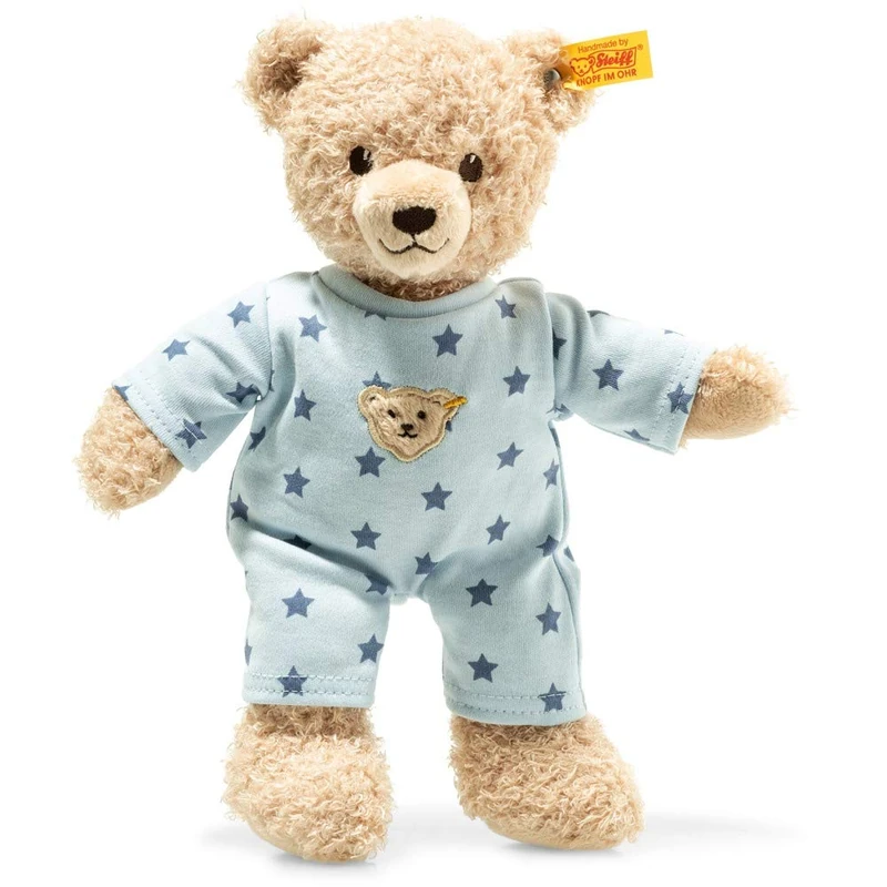 Steiff 241642 Teddy Bear boy Baby with Pyjama, Stars, Beige/Blue, 25