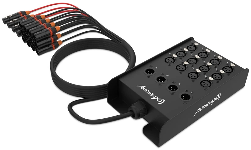 Audibax Live Multicore Cable 4 XLR Male 12 XLR Female 15m