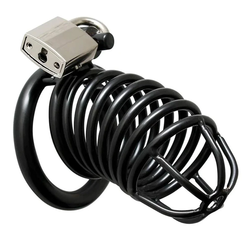 Rimba - Metal Penis Chastity Item with Padlock Black