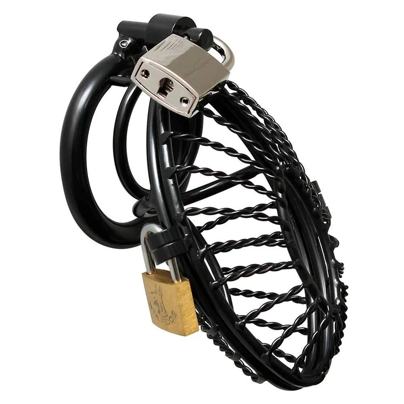 Rimba - Metal Penis Chastity Item with Padlock Black