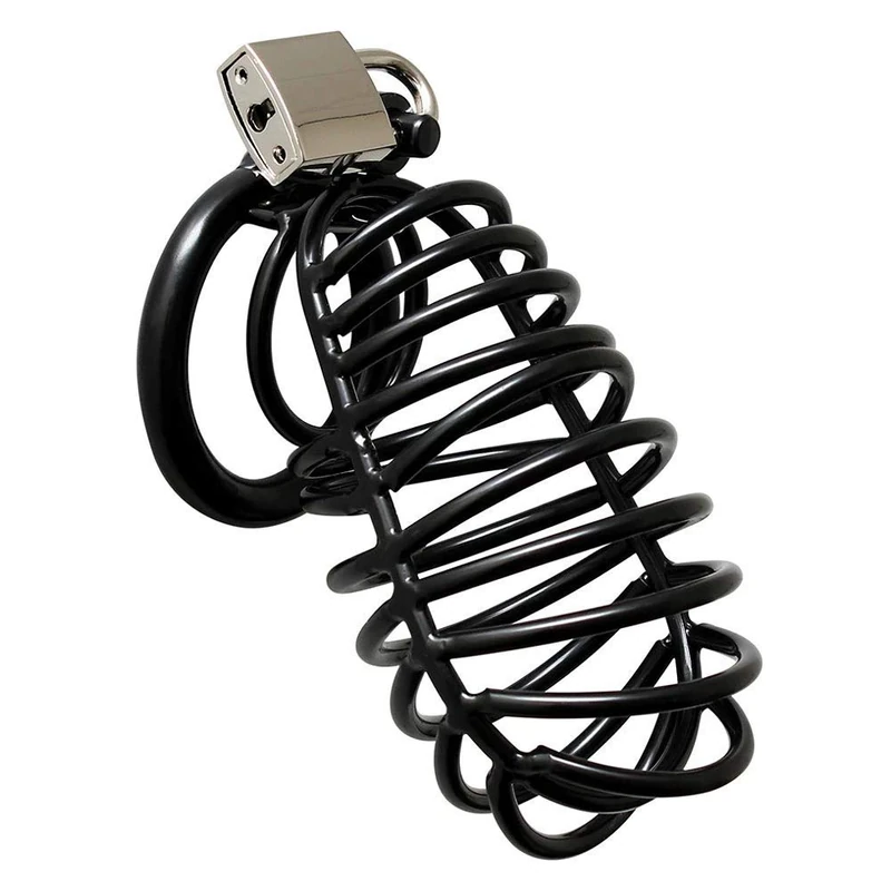 Rimba - Metal Penis Chastity Item with Padlock Black