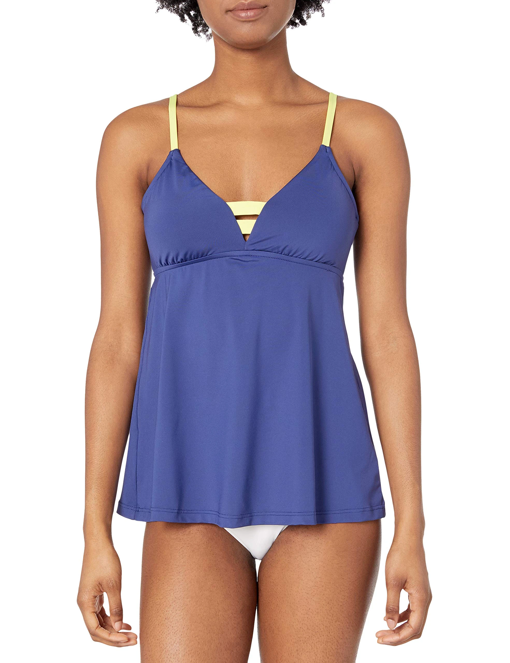 Seafolly Women's Multi Strap Trapeze Tankini Top Swimsuit, in The Loop Blue Opal, 8 US