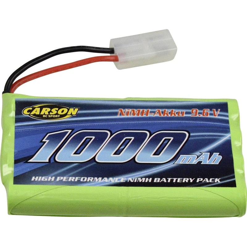 Carson NIMH 9.6 V 1000 mAh Tamiya Plug, Battery for RC Vehicles, Accessories, 500608215