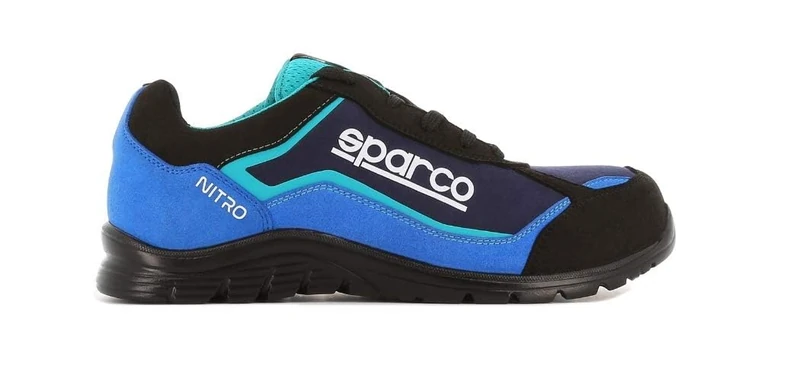 Sparco SPARCO TEAMWORK Scarpa Antinfortunistica Da Lavoro - BASSA PER UOMO E DONNA NITRO S3 SRC, Unisex Adults’ Fire and Safety Boot, NERO/BLU SPARCO, 10 UK (EU)
