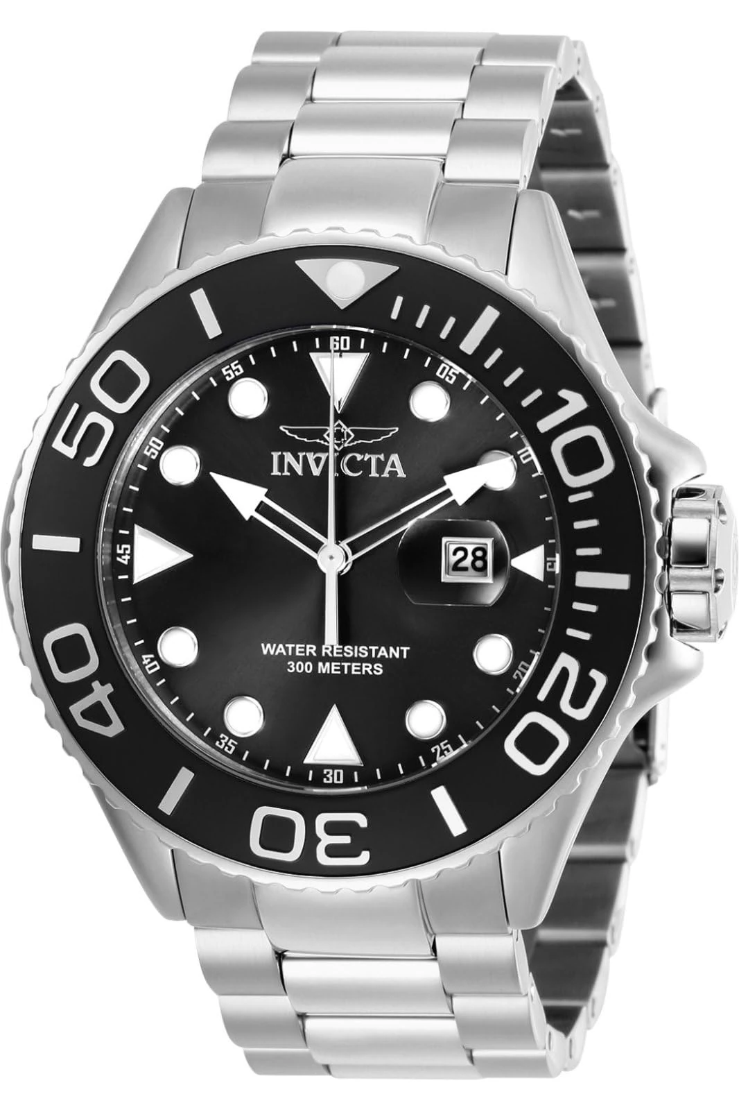 Invicta Pro Diver 28765 Men's Watch - Waterproof - Analogue - Quartz Movement - stainless steel with Black dial - 50mm