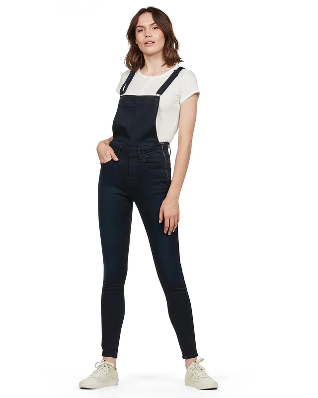 G-Star Women's Lynn High Waist Skinny Overall, Blue (deep blue ocean D14425-B481-A818), 25