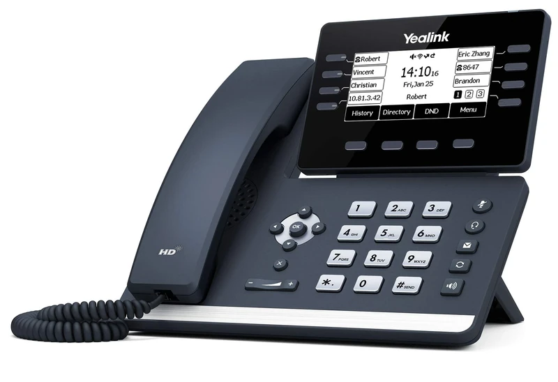 Yealink SIP-T53 HD Prime Business IP Corded Phone with Adjustable 3.7 Inch Graphical LCD Screen, Up to 12 VoIP accounts & Dual-port Gigabit Ethernet – Black