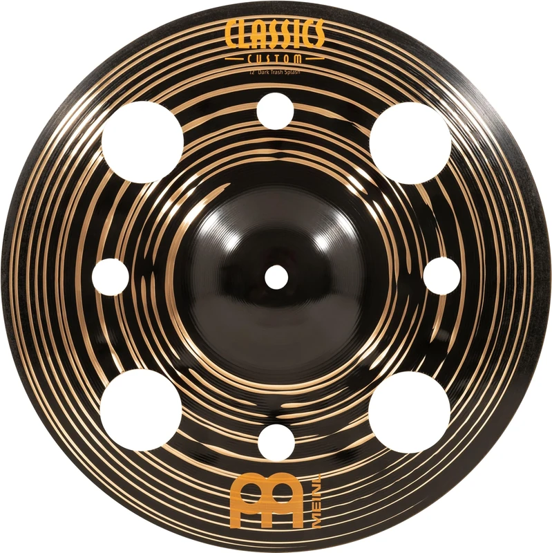 Meinl Cymbals Classics Custom Dark Trash Splash Cymbal 12 inch (Video) for Drum Set (30,48cm) B12 Bronze, Dark Finish, Made in Germany (CC12DATRS)