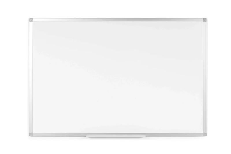 BoardsPlus Magnetic Whiteboard with Varnished Steel Surface, Magnetic Board with Aluminium Frame and Pen Tray 120 x 90 cm BPM05754040