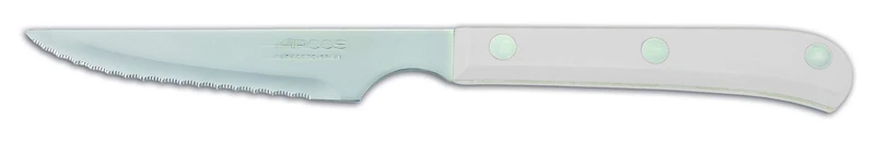 Arcos Table Knives - Box 12 Pieces Steak Knife Table Knife - Blade Nitrum Stainless Steel 115 mm (4.53 Inch) - Handle Polyoxymethylene (POM) White Colour (12 Piece)