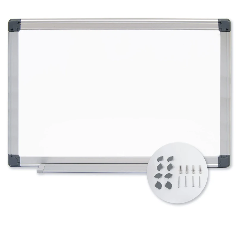 OFFITURIA OFFITURIA® Magnetic Whiteboard Lacquered with Aluminium Frame Sturdy Easy to Wipe Dry (1200X900MM) 600X450 MM Silver