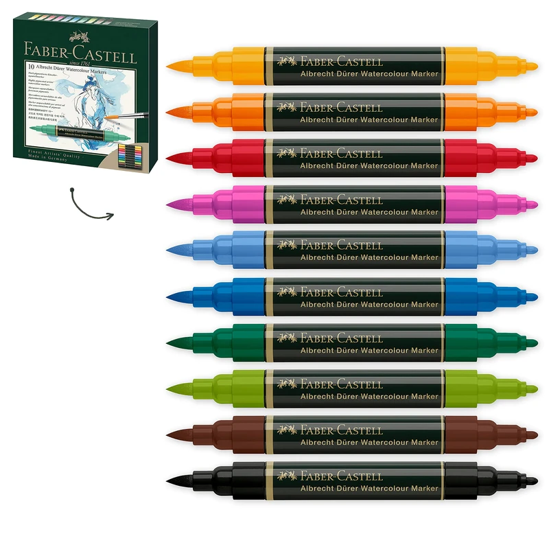Faber-Castell Albrecht Durer Watercolour Marker Wallet of 10, Multicolored