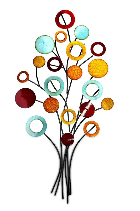 GILDE Wall Relief Wall Decoration XL Tree of Life Multi-Coloured Metal H 97 cm W 51 cm