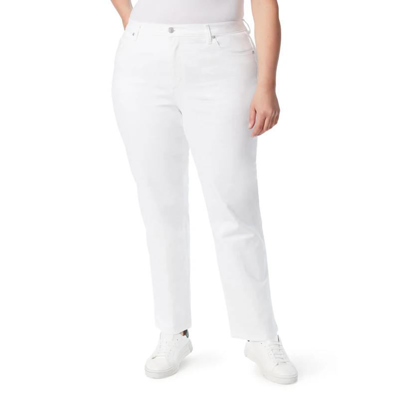 Gloria Vanderbilt Women's Amanda Classic High Rise Tapered Jean Plus Size, Vintage White-ds, 18W Short