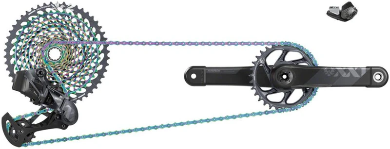 Xx1 Eagle Axs Dub Groupset (Rear Der Wbattery, Triggershifter Wclamp, Crankset Dub Wdm 34T, Rainbow Chain 126Links, Cassette Xg-1299 10-50T, Charger/Cord, Chaingap Gauge): Black 175mm - Boost