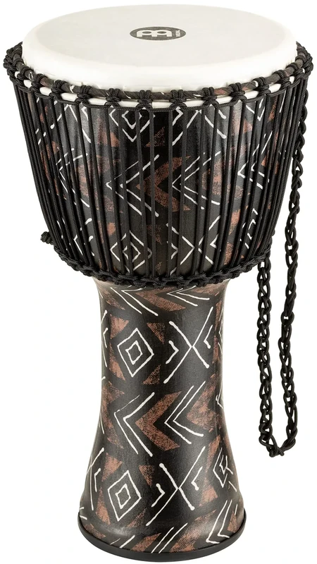 Meinl Percussion Rope Travel Djembe - Large Handdrum - With Nylon Ropes - Diameter 12 Inches - Plastic, Multicoloured (PADJ6-L-F)
