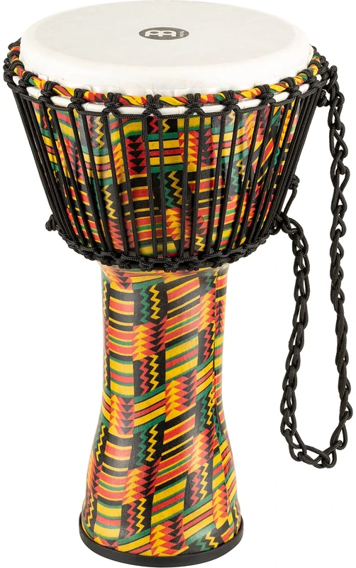 Meinl Percussion Rope Travel Djembe - Medium Sized Handdrum - With Nylon Ropes - Diameter 10 Inches - Plastic, Multicoloured (PADJ5-M-F)