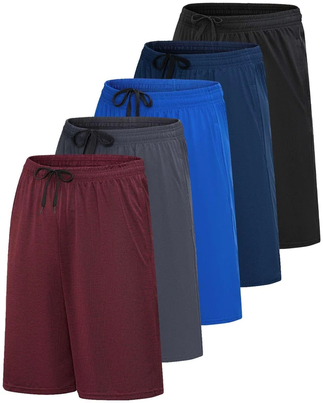 Mens Quick Dry Fit Dri-Fit Active Wear Athletic Performance Football Rugby 9 Inch Inseam Training Tennis Running Essentials Gym Shorts Hombre Stretch Fitness Casual Workout Tech Shorts -Set 9,S