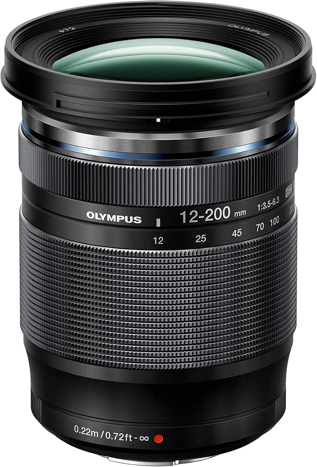 Olympus M.Zuiko Digital ED 12-200mm F3.5-6.3 Lens, Universal Zoom, Suitable for All MFT Cameras (Olympus OM-D & PEN Models, Panasonic G-Series), Black