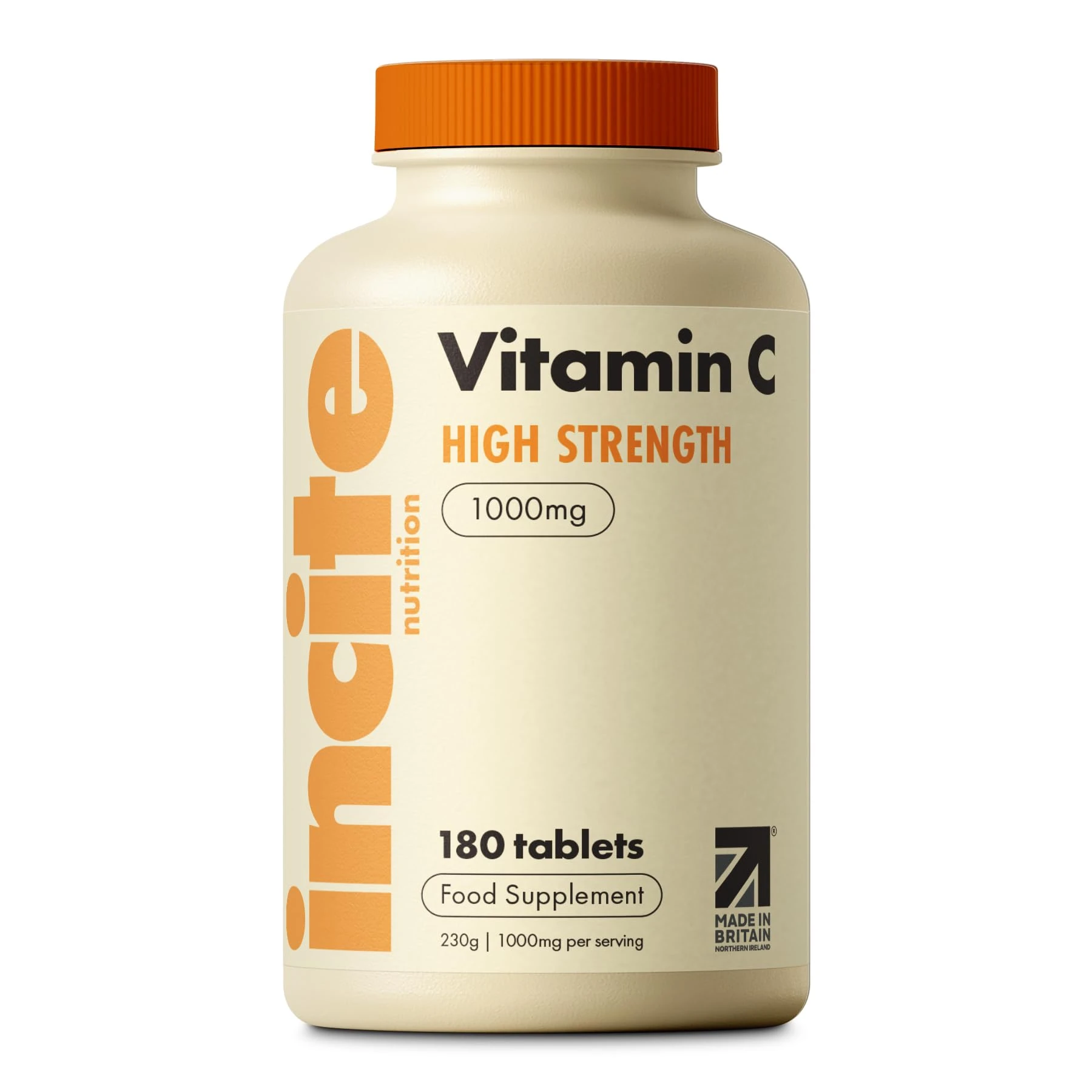 Vitamin C 1000mg | 180 Premium Tablets (6 Month’s Supply) | High Dose Quality Ascorbic Acid | Suitable for Vegetarian & Vegans| Made in The UK by Incite Nutrition®