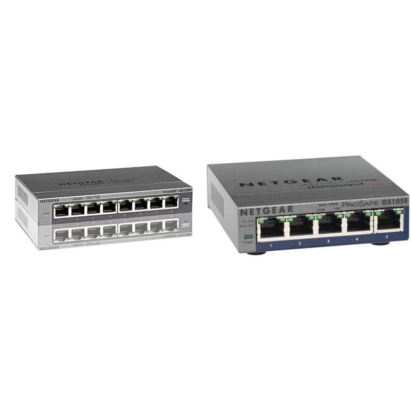 NETGEAR 8-Port Gigabit Smart Managed Plus Switch with 5-Port Gigabit Smart Managed Plus Switch, Prosafe Lifetime Protection