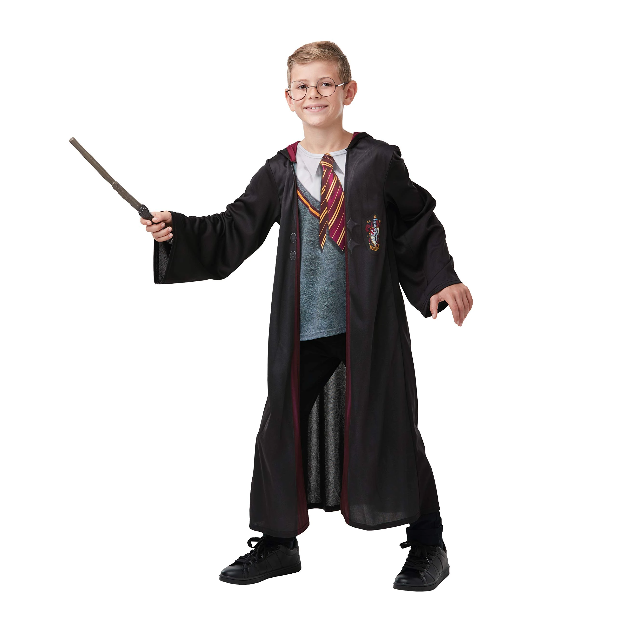 Rubies Official Harry Potter Gryffindor Deluxe Robe Costume, Includes Wand and Glasses, Childs Size 9-10 Years Halloween