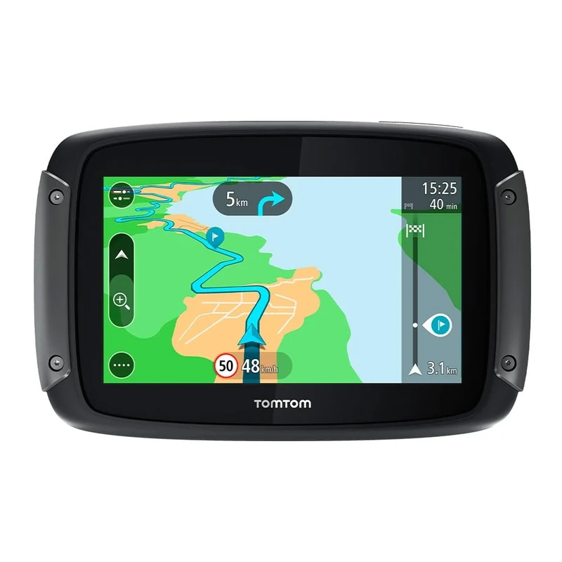 TomTom Motorcycle Sat Nav Rider 50 (4.3 inches, with motorcycle specific winding and hilly roads, updates via WiFi, 3 month traffic and speedcams, EU23 maps)