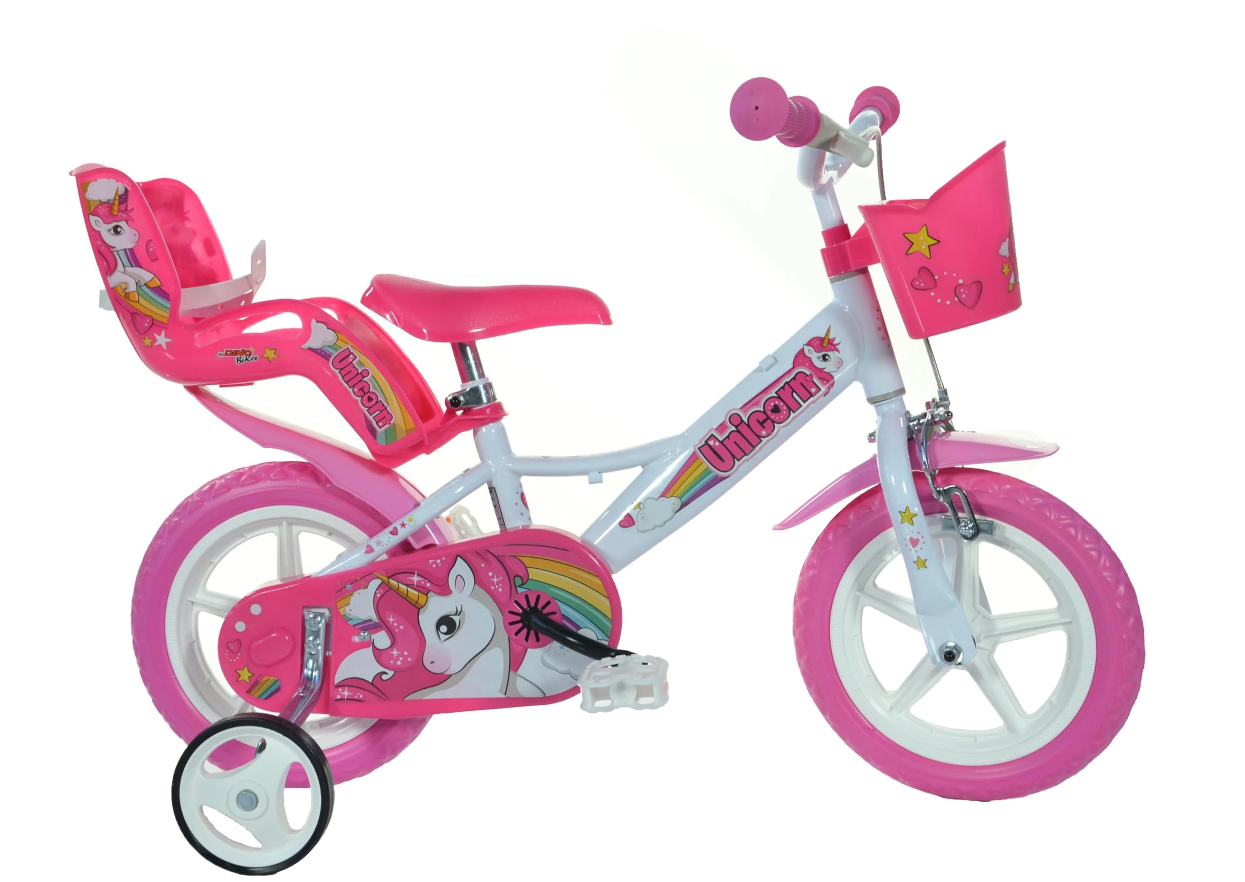 Dino Bikes 124RL-UN Unicorn 12" Bicycle 12'', White & Pink