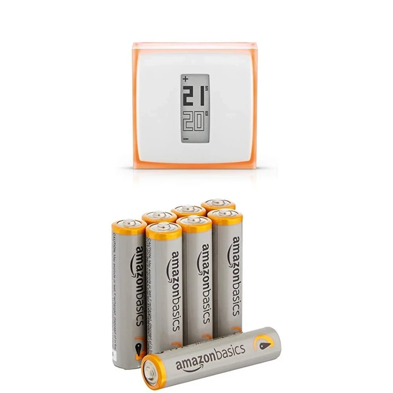 Smart Thermostat for Individual Boiler - Netatmo by Starck, Compatible with Alexa with Amazon Basics Batteries