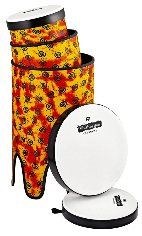 Meinl Percussion VivaRhythm Drum Set - 3-piece Hand Drumset With Plastic Head - Diameter 10, 12 and 14 Inches - Plastic, Multicoloured (VR-BDPOSET-SH)