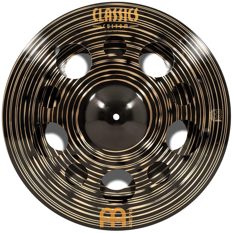Meinl Classics Custom Dark 18 inch Trash Stack cymbal (Video) for Drum Set (45,72cm) B12 Bronze, Dark Finish, Made in Germany (CC-18DASTK)