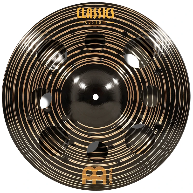 Meinl Cymbals Classics Custom Dark Trash Stack Cymbal 16 inch (Video) for Drum Set (40,64cm) B12 Bronze, Dark Finish, Made in Germany (CC-16DASTK)