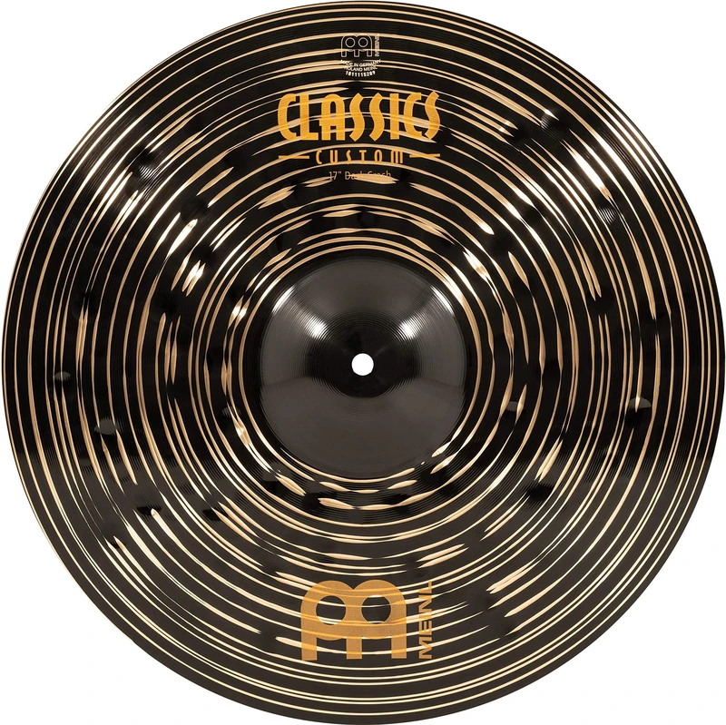 Meinl Cymbals Classics Custom Dark Crash Cymbal 17 inch (Video) for Drum Set (43,18cm) B12 Bronze, Dark Finish, Made in Germany (CC17DAC)