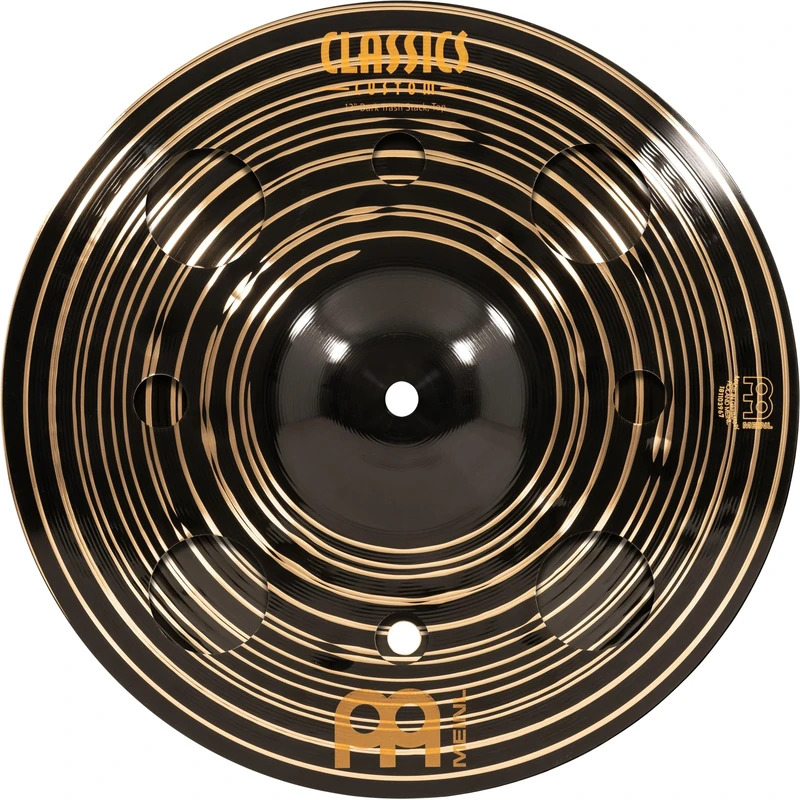 Meinl Cymbals Classics Custom Dark Trash Stack Cymbal 12 inch (Video) for Drum Set (30,48cm) B12 Bronze, Dark Finish, Made in Germany (CC-12DASTK)