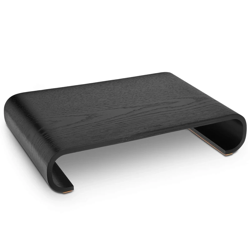 Navaris Oak Wood Monitor Stand - Desk Mount for PC, Laptop & TV - Image 1