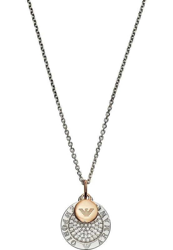 Emporio Armani Necklace for Women , Length: 450mm +/- 5mm / Size pendant: 15mm x 15mm x 2mm Multi Sterling Silver Necklace, EG3374040