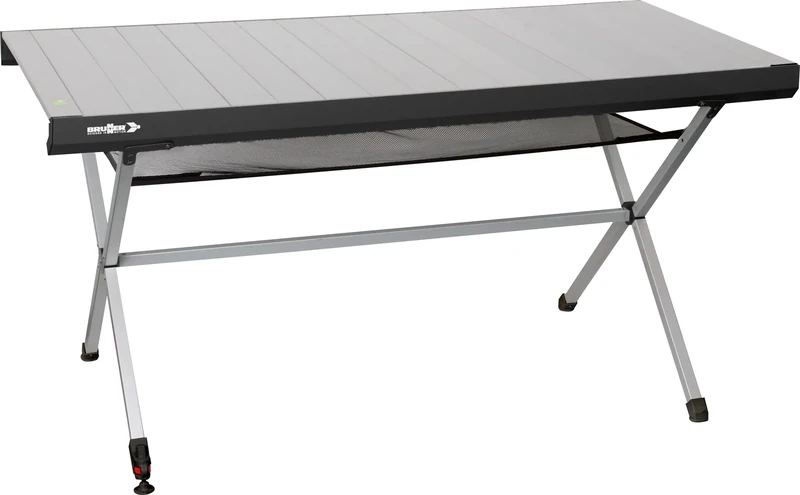Brunner Titanium Axia Rollable Table with Adjustable Height | Patented Design | Aluminium Top, Folding Frame, Mesh Shelf, Carry Bag | Lightweight & Sturdy for Camping & Outdoors (Axia 6)