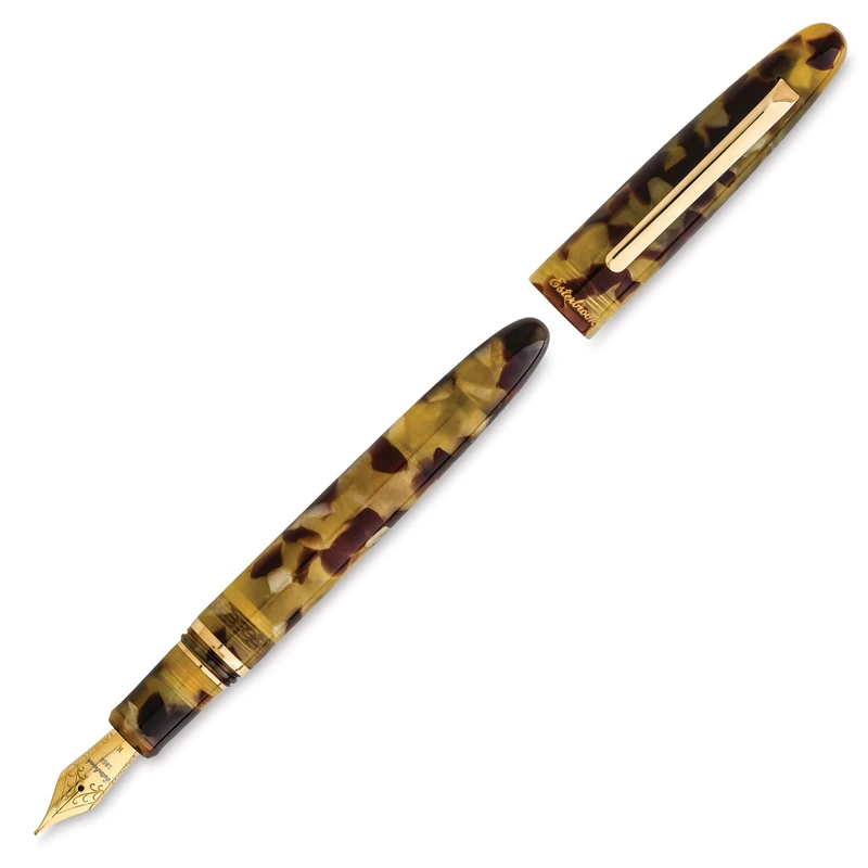 Esterbrook Estie Tortoise Yellow Medium Nib Acrylic Fountain Pen - E136 - Multi-Colour