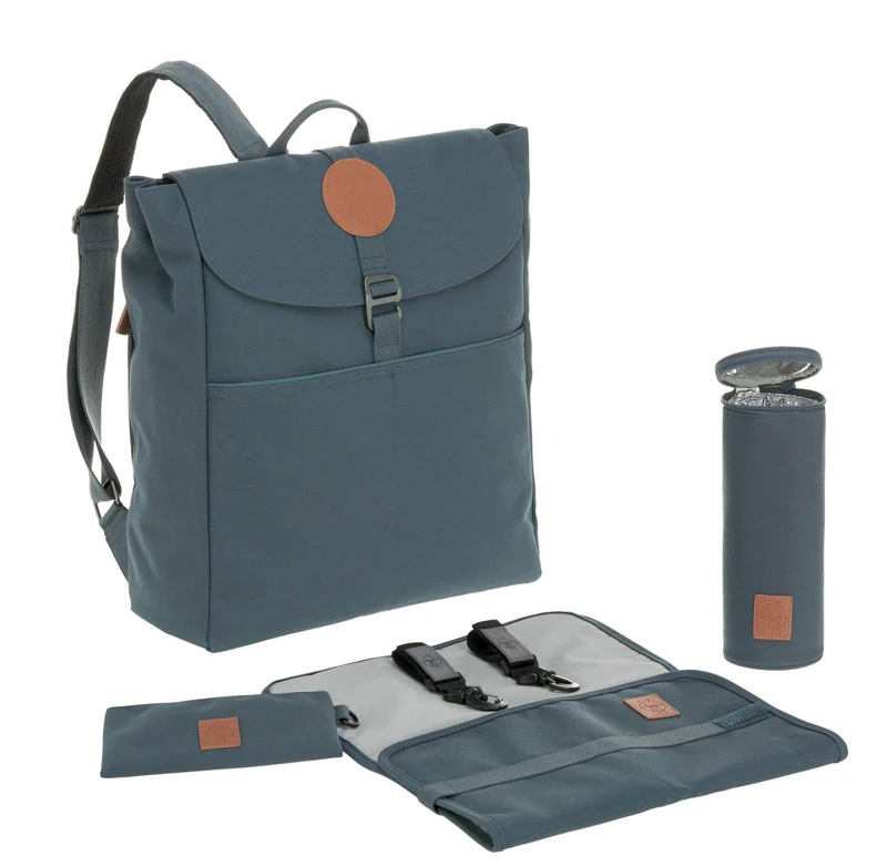 Lassig Baby Nappy Changing Backpack - Petrol Blue Diaper Bag