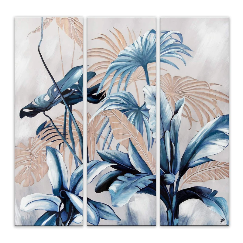 World Art Paintings on Decorative stretchers, Multicolor, 120 x 40 x 3, 5cm x 3Pc 120 x 120