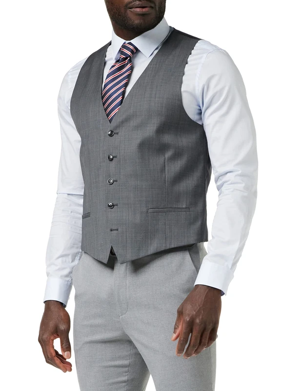 Strellson Premium Men's VES Waistcoat, Grey (Grey 035), 24 (Size: 50) - Image 1