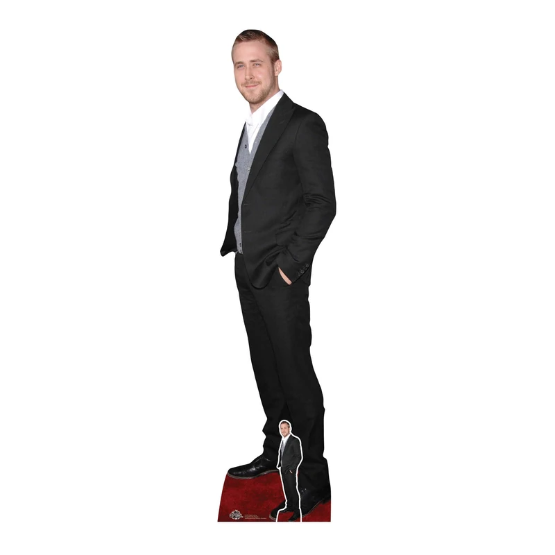 Star Cutouts CS786 Ryan Gosling Black Suit Lifesize Cardboard Cutout with Mini – Movie Night Party Decoration, Fan Display & Collector Standee - Image 1