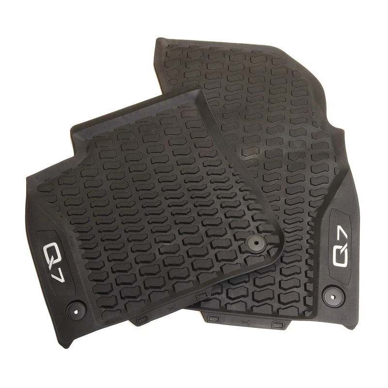 Audi 4M1061221C041 all-weather floor mats, 2 x rubber mats, front floor mats, rubber, black, with Q7 lettering in contrasting colour