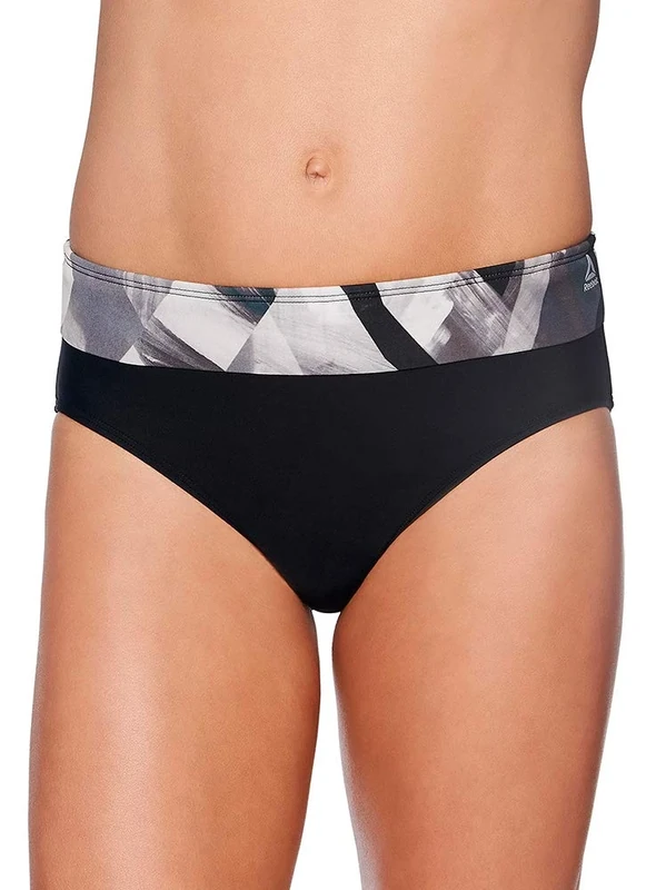 Reebok Lifestyle Women's Swimwear Bold Dynamic Drawcord Brief Bathing Suit Bottom